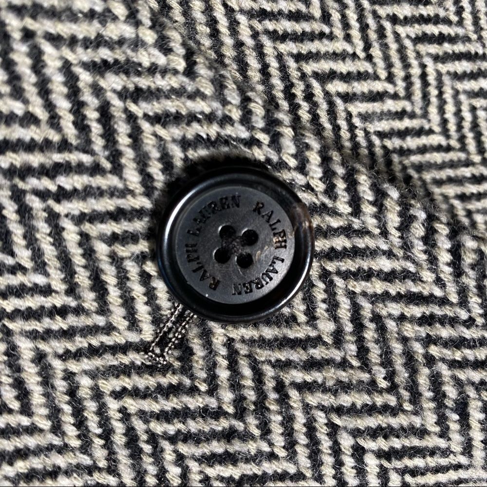 Ralph Lauren Collection Black & Cream Herringbone Wool Tweed Blazer - Picture 7 of 17